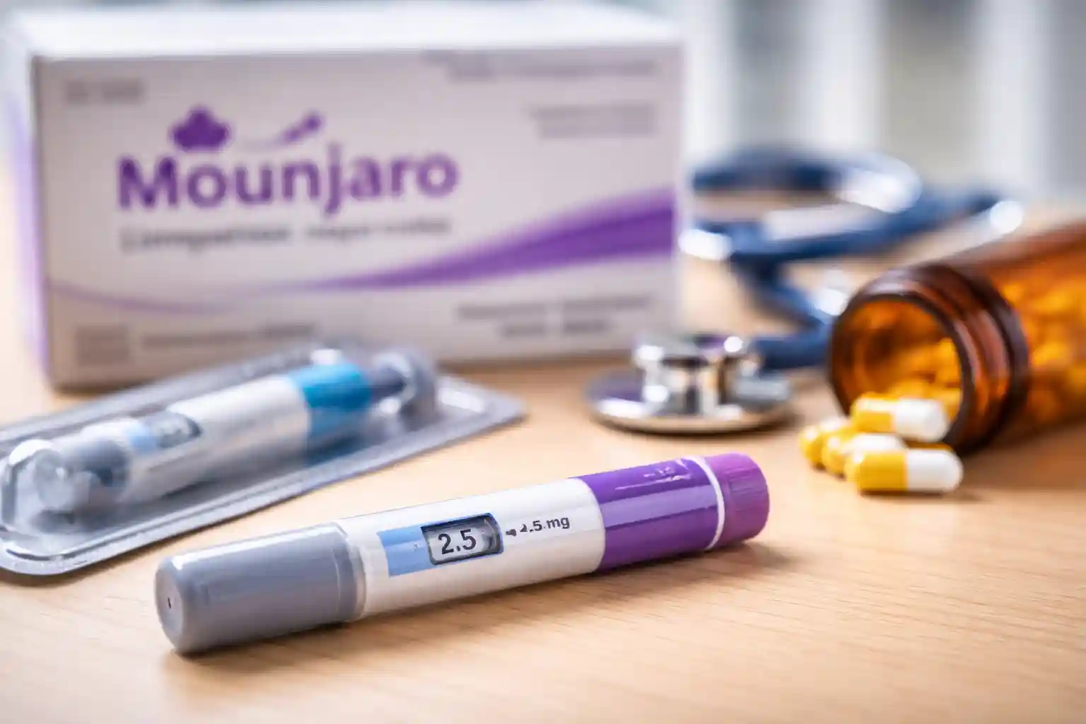 Caneta-Mounjaro-e-frasco-de-capsulas