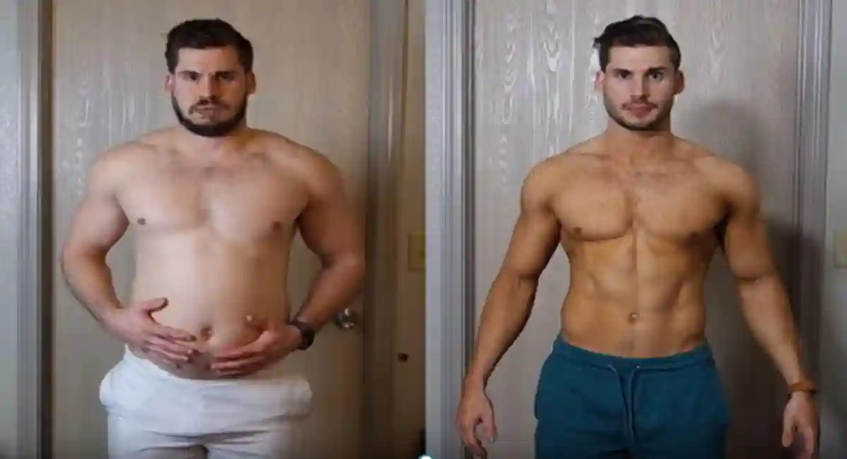 Antes e depois de um homem ao tomar mounjaro
