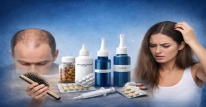 Tratamento para queda de cabelo sendo avaliado com orientação profissional, destacando a importância do acompanhamento médico para resultados seguros e eficazes.